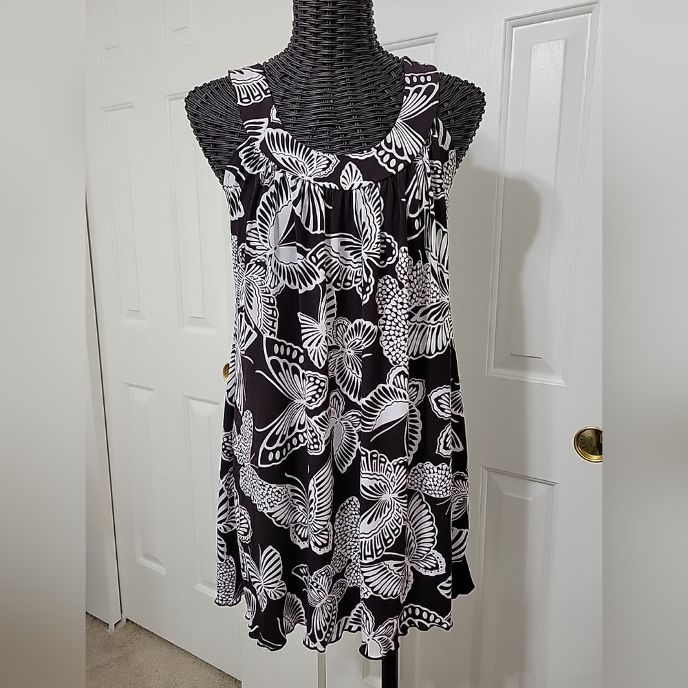 Sweet Storm dress Size S Brown/white Crochet EUC